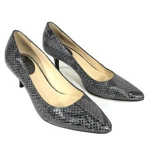 Cole Haan Women's Snake Skin Miranda Pump Heel Python Print Size 6 Gray Black